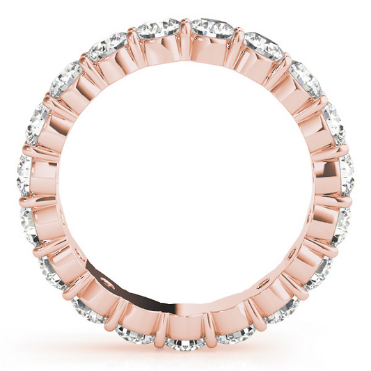 Diamante Taglio Brillante Eternity Band in Oro Rosa 14K – vista frontale