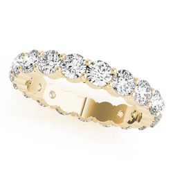 Taglio Rotondo Diamante Eternity Band in Oro 14 Carati Giallo