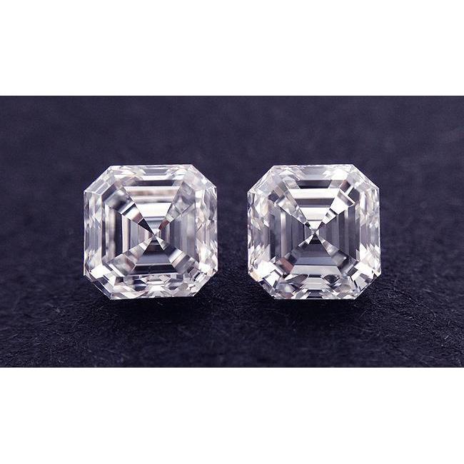 Coppia di diamanti sciolti da 2,00 carati, taglio Asscher G-VVS1 scintillante