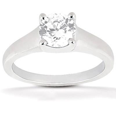 Taglio Rotondo Diamante anello in Oro 14 Carati Bianco – vista principale