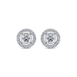 2,40 Carati Di Vero Diamanti Taglio Rotondo Halo Da Donna Con Orecchini In Oro Bianco 14K