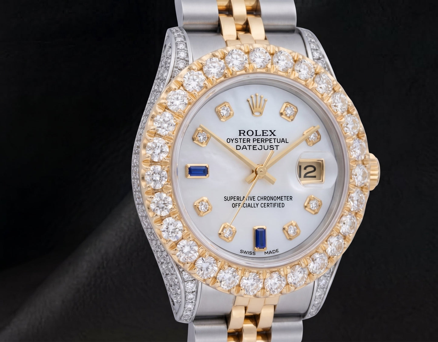 69173 Rolex Datejust 26 mm Orologio Bicolore con Quadrante con Diamanti e Zaffiri Blu