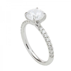 Diamante Purezza VVS Anello Solitario con Accenti 2,70 carati in