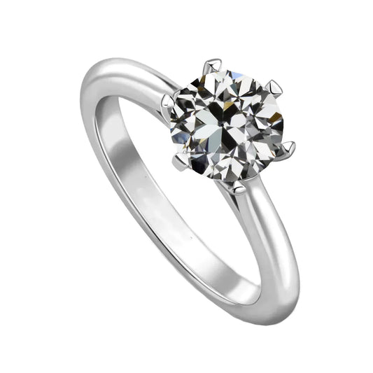Diamante Fine Anello Monopietra 2 carati Oro Bianco 14K – vista principale