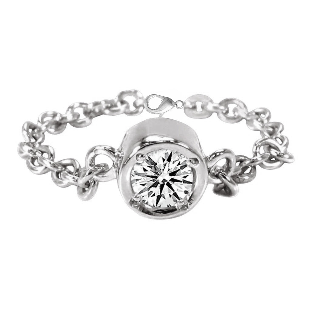 Brillante Taglio Rotondo Bracciale Tennis in Oro 14 Carati Rosa – vista principale