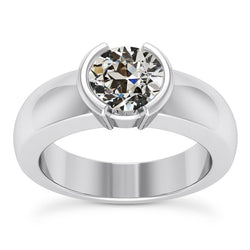 Diamante Fine Anello Solitario – Castone Chiuso 2 carati Oro 14