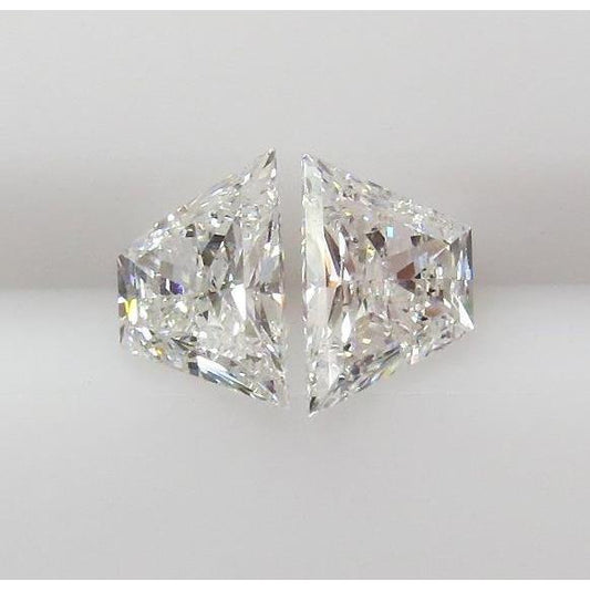 Coppia di diamanti sciolti da 2 carati, taglio trapezoidale G-VVS1 scintillante