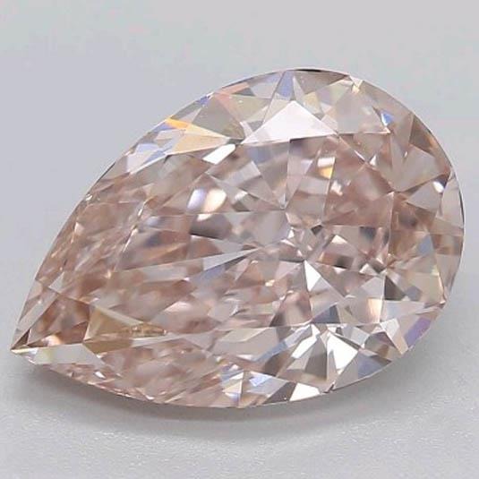 Taglio a Pera Zaffiro Rosa anello in Gold – vista frontale