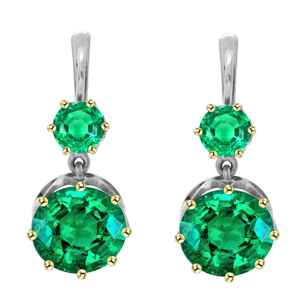 Senza tempo Smeraldo Colombiano Gemstone Earring 3 carati – vista principale