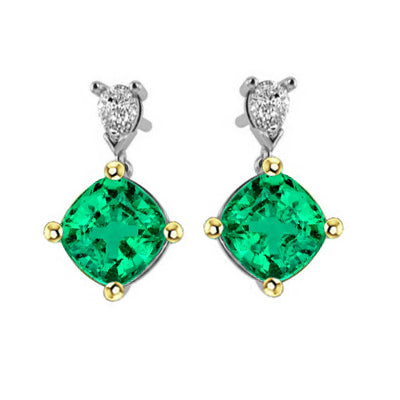 Brillante Smeraldo Gemstone Earring 2 carati – vista principale