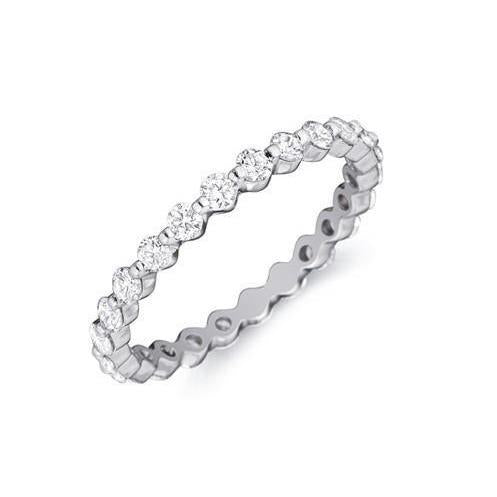 2,40 Ct Di Genuino Diamanti A Taglio Brillante Gruppo Musicalea Dell'Eternità In Oro Bianco 14K