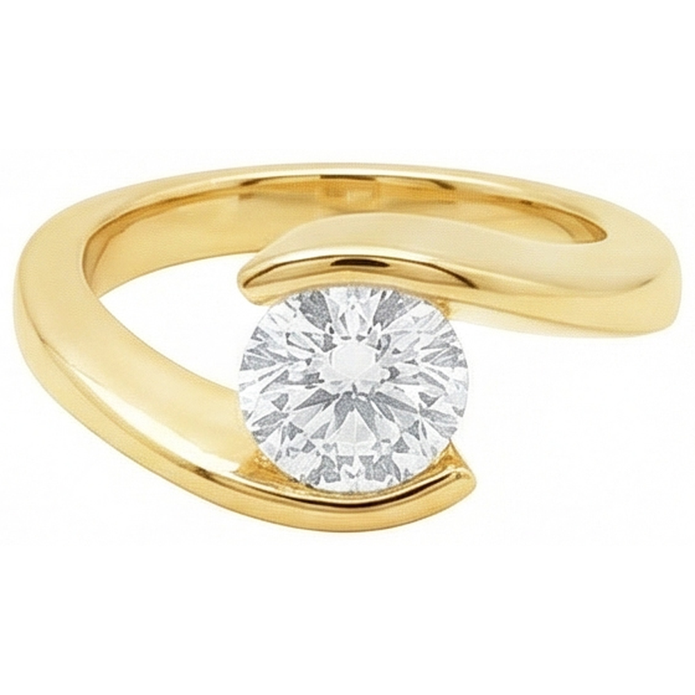 vero round diamante 2.50carati anello angolo laterale