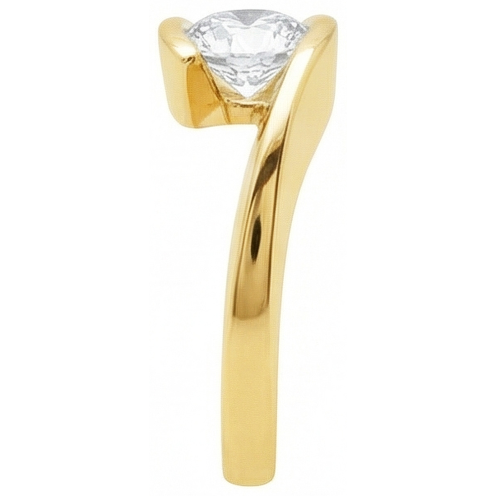 vero round diamante 2.50carati anello vista di profilo