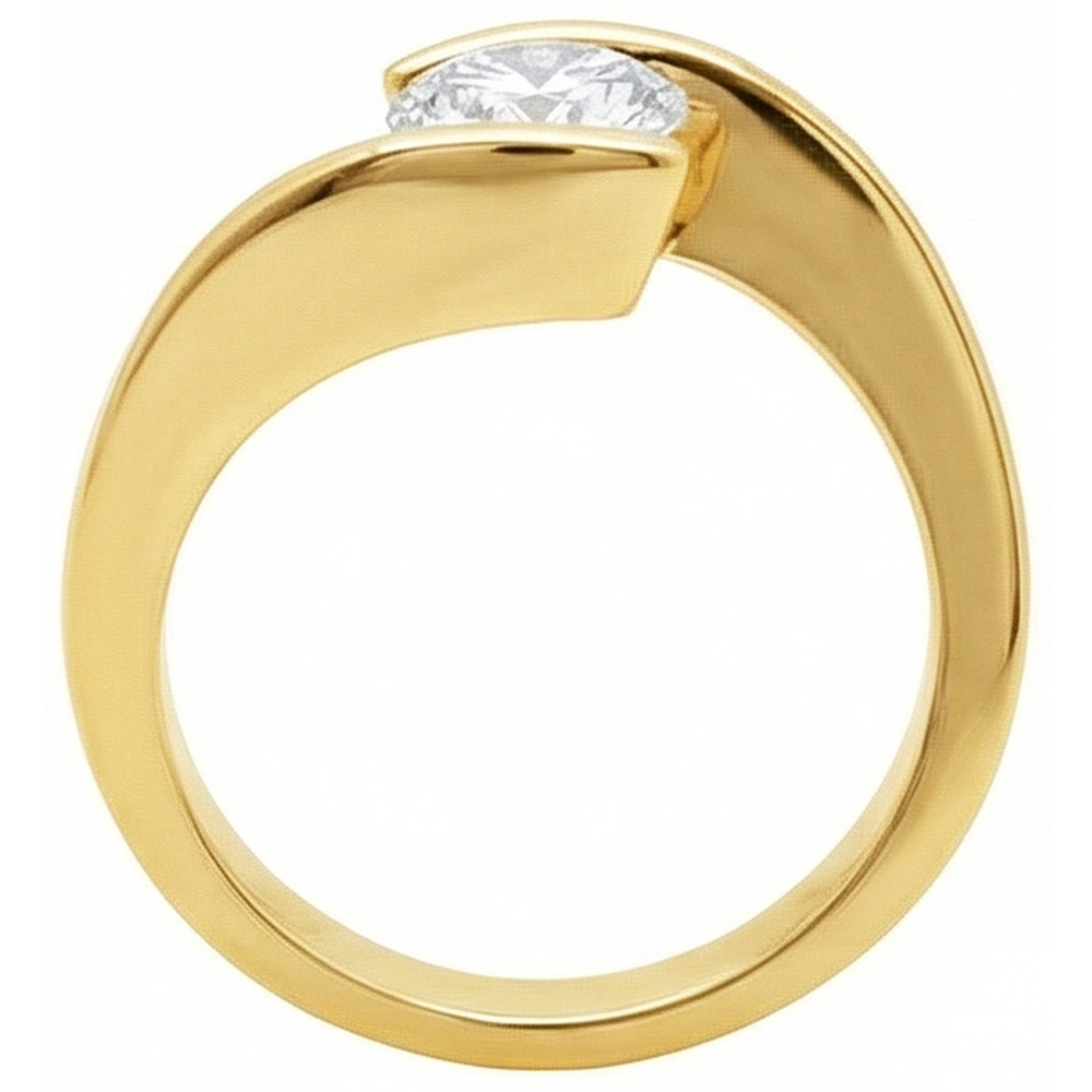 vero round diamante 2.50carati anello su bianco