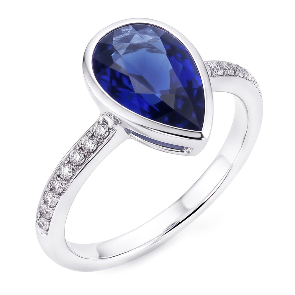 2,50 carati Zaffiro Blu Fiordaliso Anello con Pietra Preziosa in