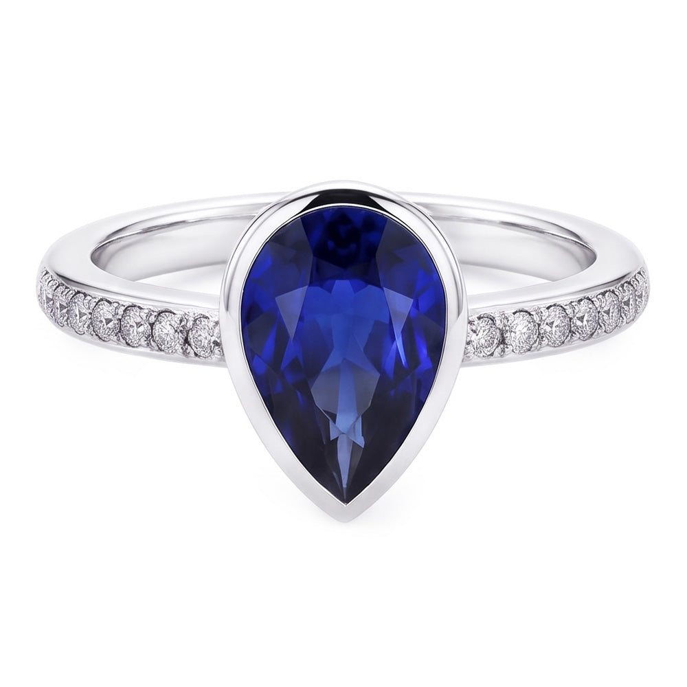 2,50 carati Zaffiro Blu Fiordaliso Anello con Pietra Preziosa in