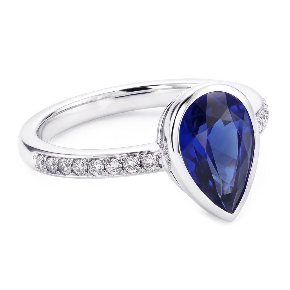 2,50 carati Zaffiro Blu Fiordaliso Anello con Pietra Preziosa in