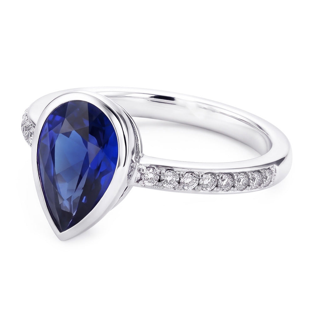 2,50 carati Zaffiro Blu Fiordaliso Anello con Pietra Preziosa in