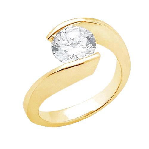 2,50 Ct. Anello Di Fidanzamento Con Naturale Diamante Scintillante In Oro Giallo