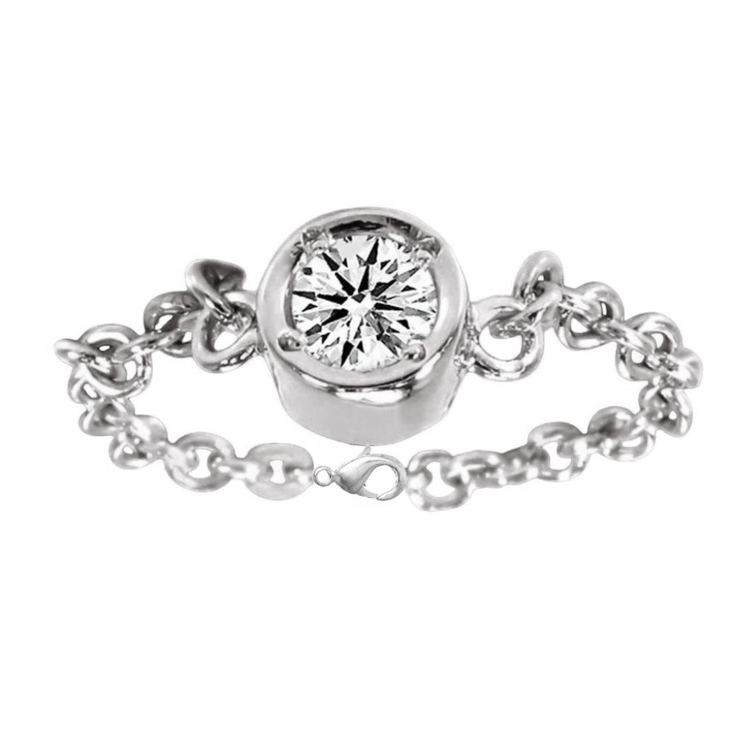 Brillante Taglio Rotondo Bracciale Tennis in Oro 14 Carati Rosa – vista frontale