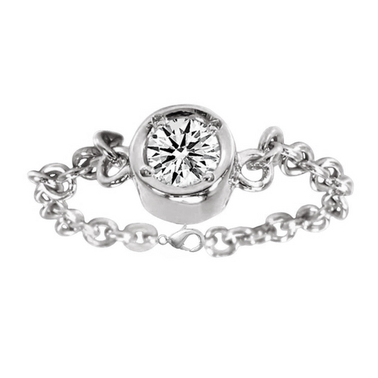 Brillante Taglio Rotondo Bracciale Tennis in Oro 14 Carati Rosa – vista frontale