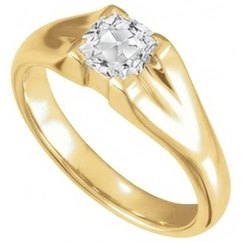 Diamante Fine Anello Monopietra 3,50 carati Oro Giallo 14K – vista frontale