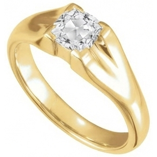 Diamante Fine Anello Monopietra 3,50 carati Oro Giallo 14K – vista frontale