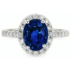 3 Carati Blu Zaffiro Anello