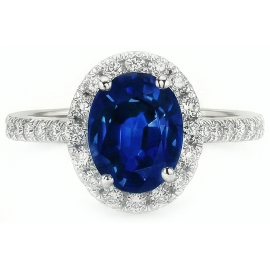 3 Carati Blu Zaffiro Anello