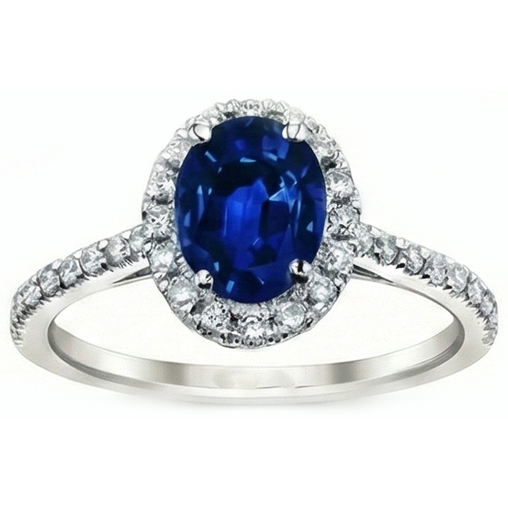 3 Carati Blu Zaffiro Anello