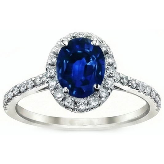 3 Carati Blu Zaffiro Anello