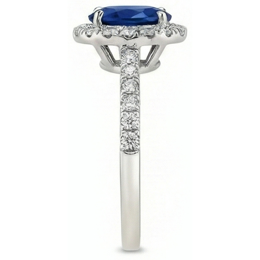 3 Carati Blu Zaffiro Anello