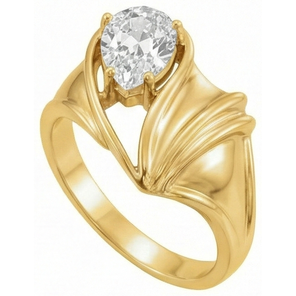 Solitario di Fidanzamento Oro Giallo 14K con Brillante – vista frontale