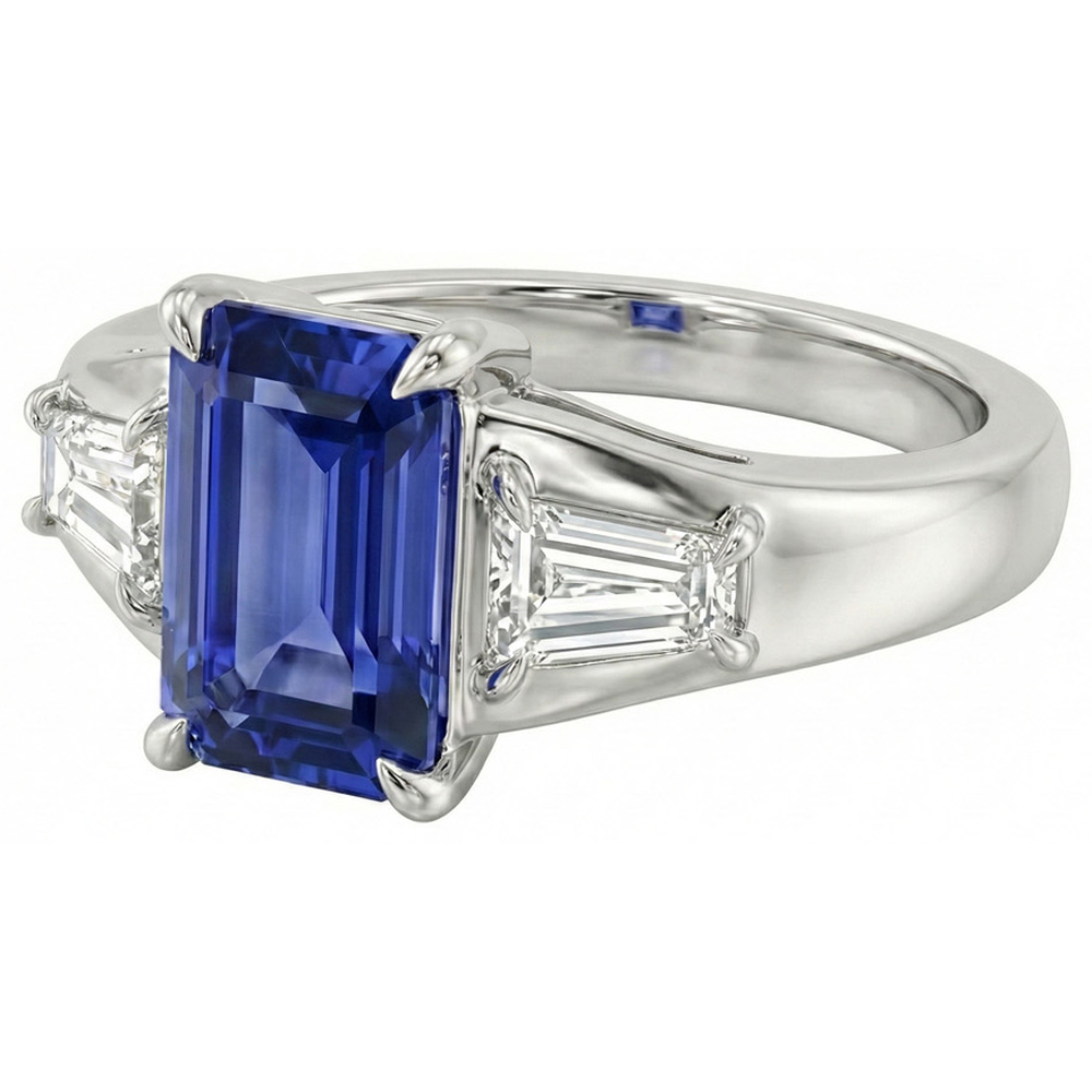 3 Ct Zaffiro Anello