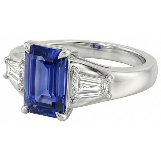 3 Ct Zaffiro Anello