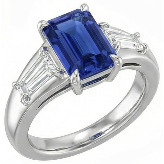 3 Ct Zaffiro Anello