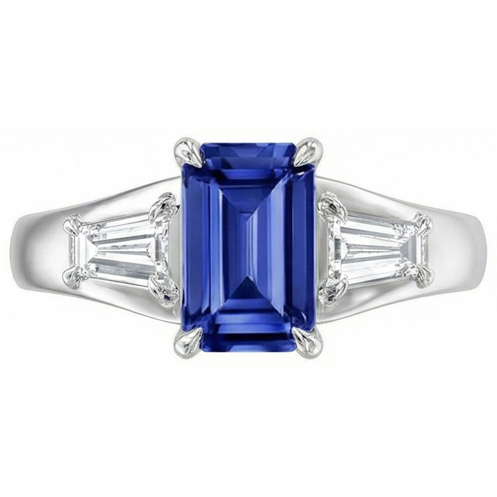 3 Ct Zaffiro Anello