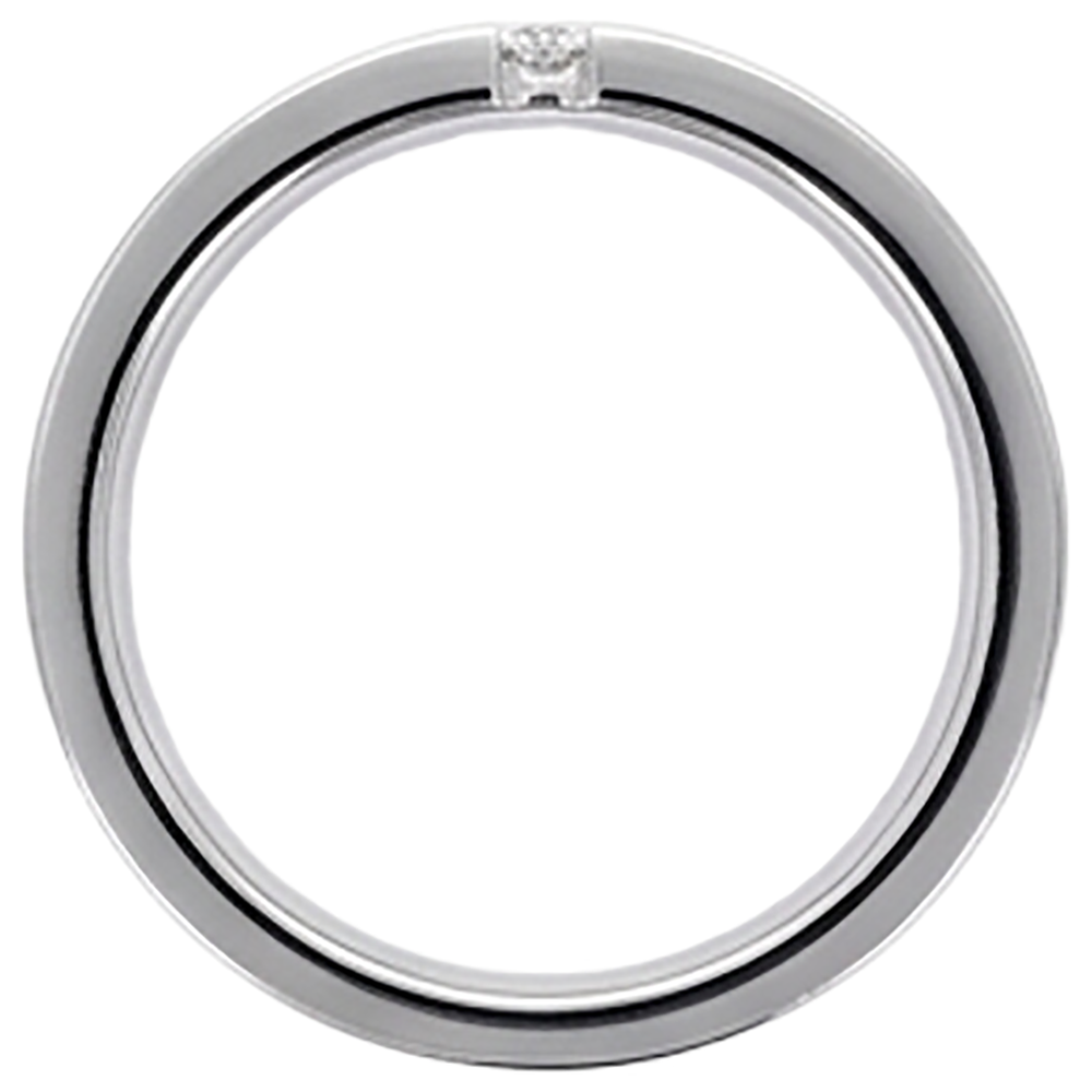 3 Diamanti Tension Set Banda Anniversario Gambo Spesso 0,15 Carati