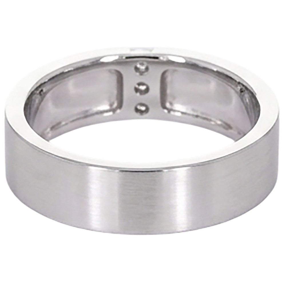 3 Diamanti Tension Set Banda Anniversario Gambo Spesso 0,15 Carati