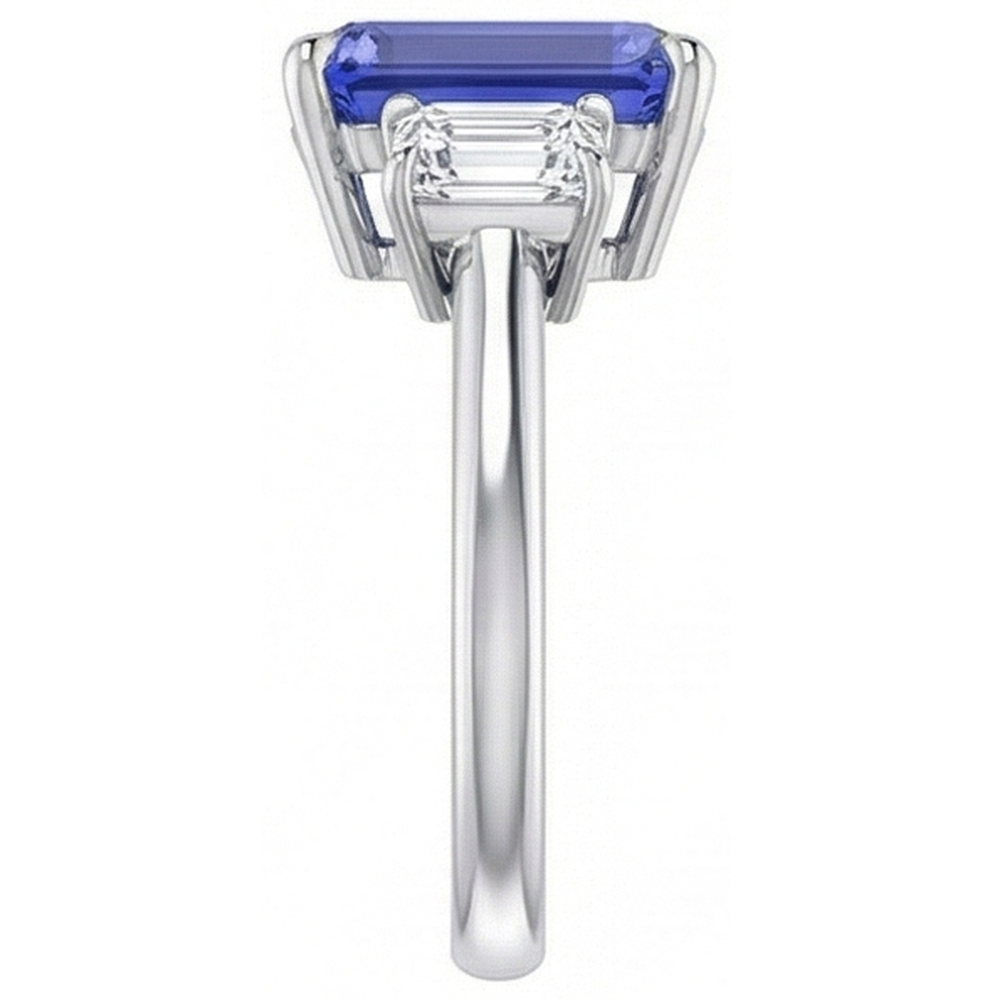 3 Pietre Blu Zaffiro Anello