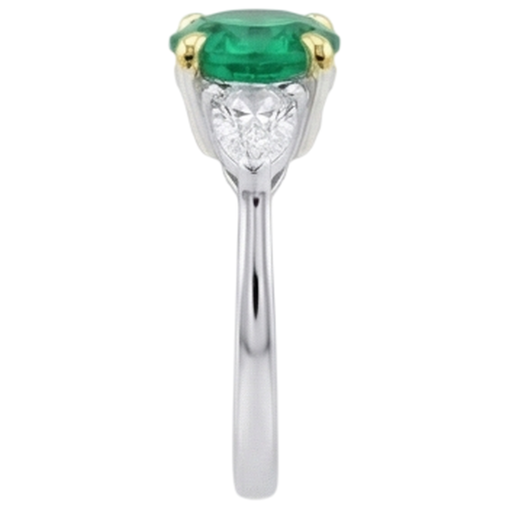 Anello con Gemma Oro Bicolore 14K con Smeraldo Fine – vista dall'alto