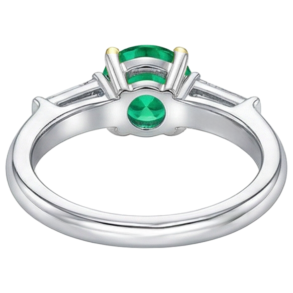 Smeraldo Colombiano Anello con Pietra Preziosa 2-carati Oro Bicolore 14K – vista dall'alto