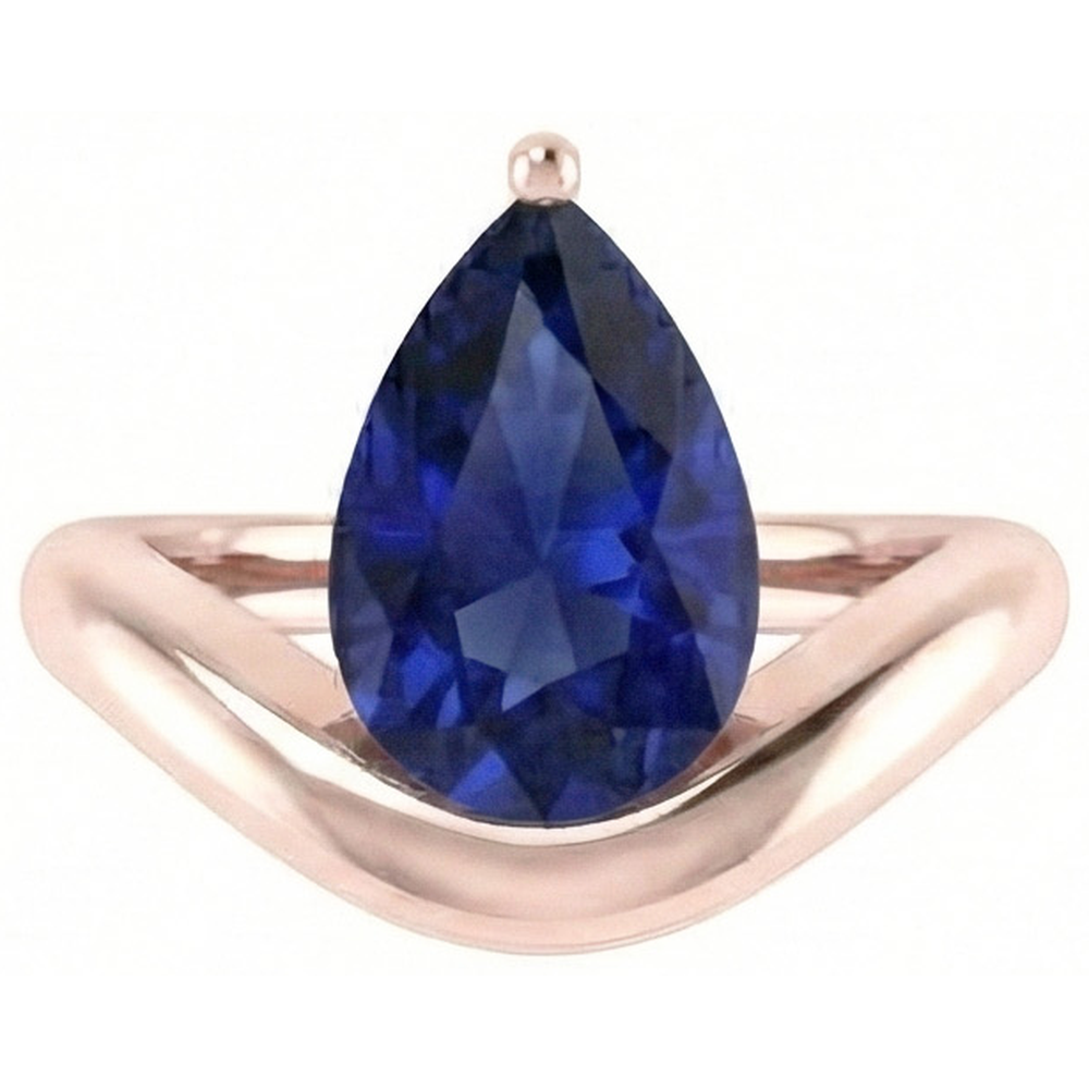 vero pear diamante 3carati anello angolo laterale