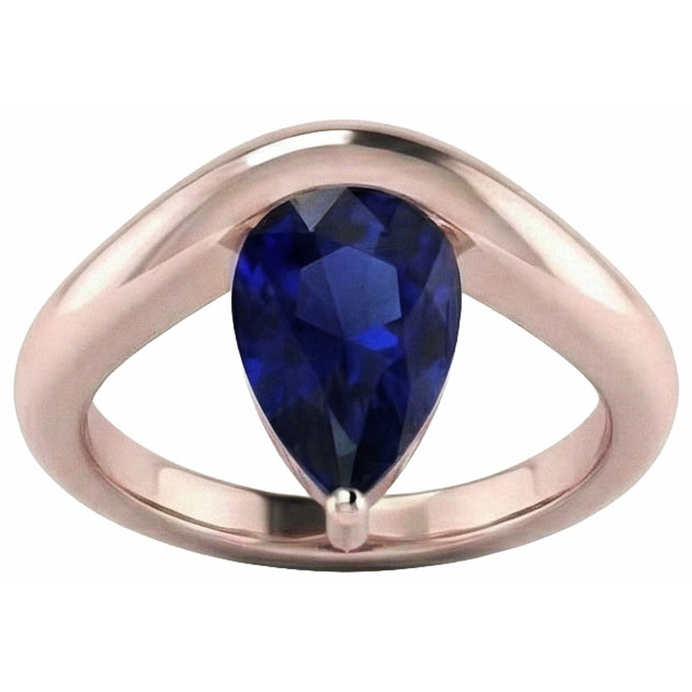 vero pear diamante 3carati anello dettaglio ravvicinato