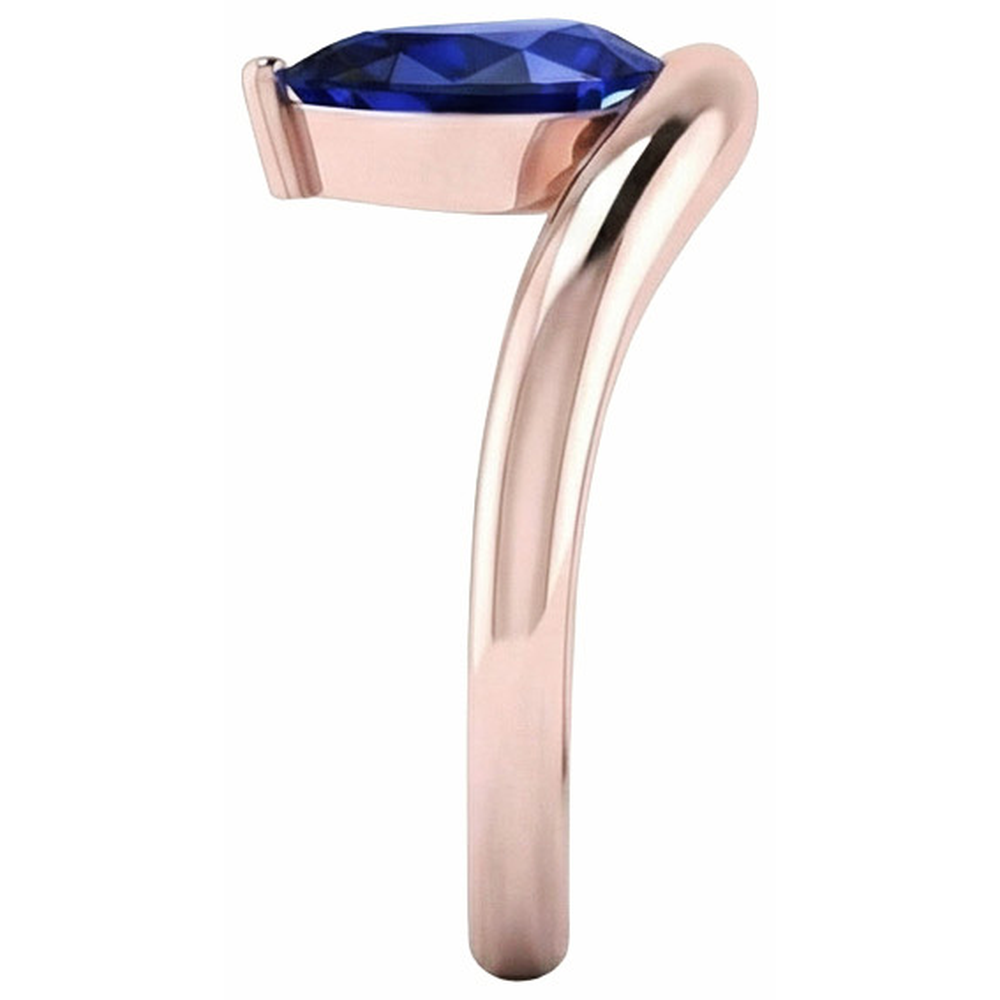 vero pear diamante 3carati anello vista di profilo
