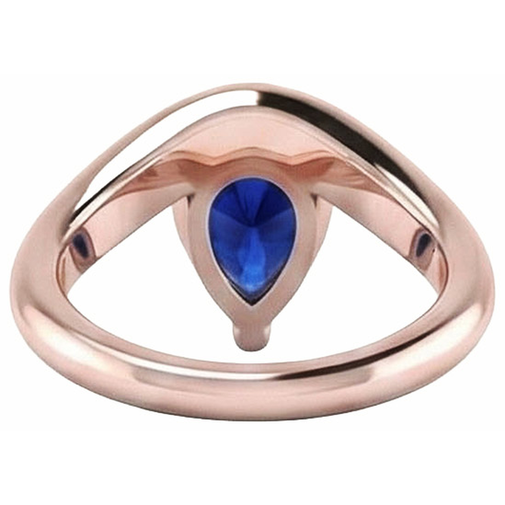 vero pear diamante 3carati anello su bianco