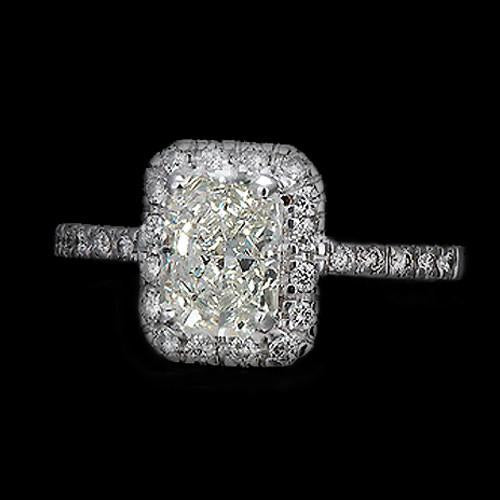 Anello Halo Oro Bianco 14K con Diamante Fine – vista principale