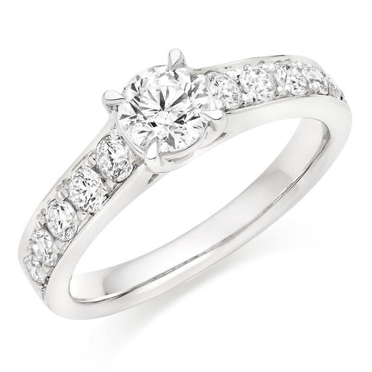 Taglio Brillante Brillante anello in Oro Bianco 14K – vista principale