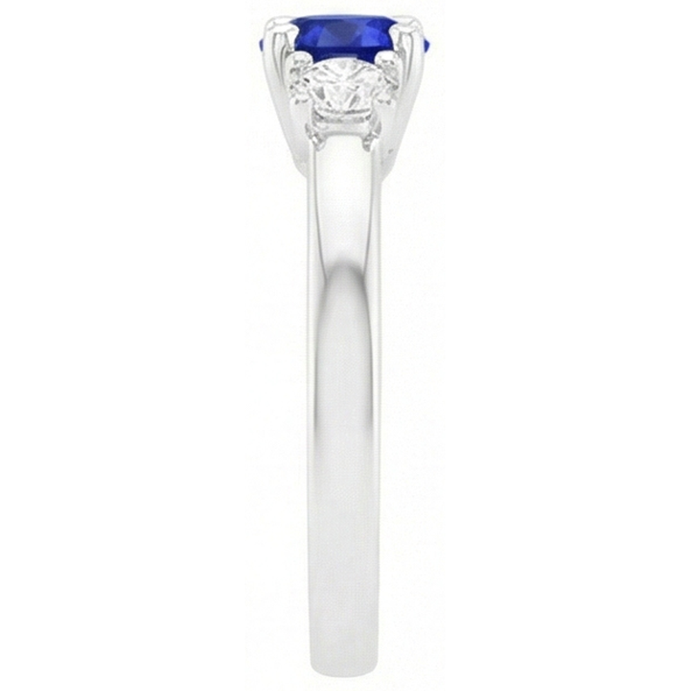 vero round diamante 1.50carati anello vista di profilo
