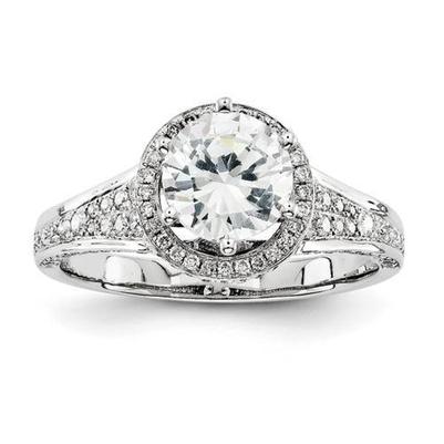 3.05 Carati Genuino Diamante Rotondo Con Accenti Anello Di Fidanzamento Halo
